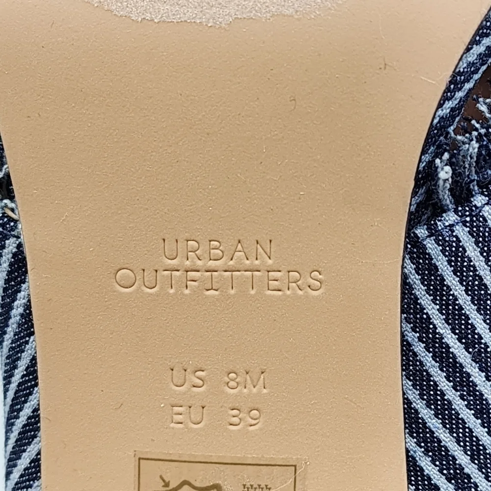 Urban Outfitters Women's Striped Denim Fringe Heel - 8M